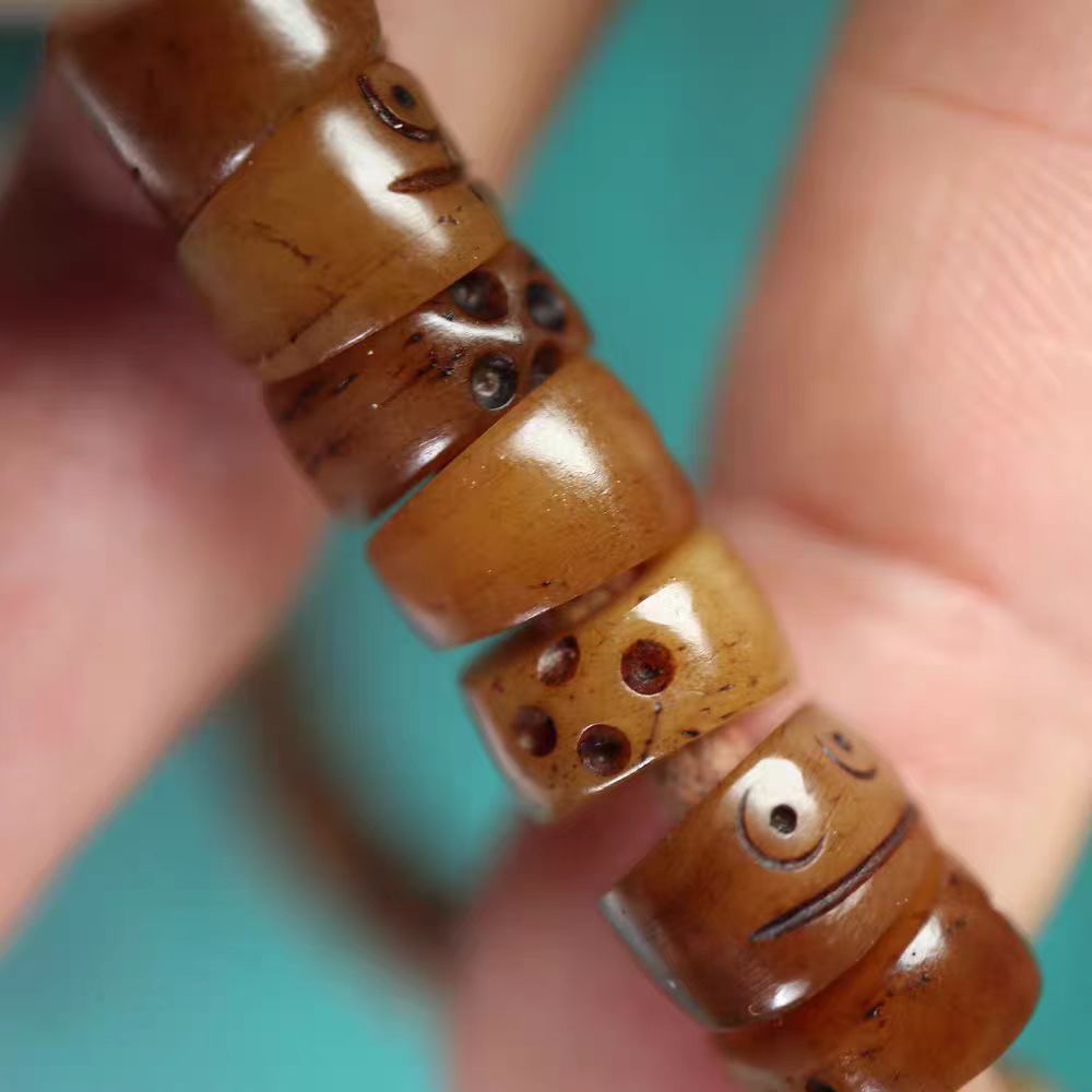 Vintage Tibetan Yak Bone Skull Beads