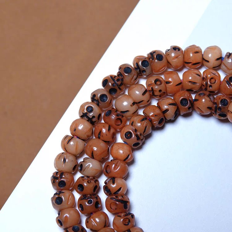 Tibetan Yak Bone Mens Mala Necklace