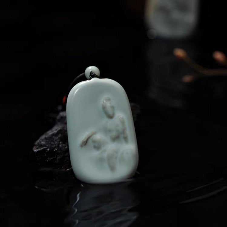 Porcelain Royal Ease Kuan Yin Pendant