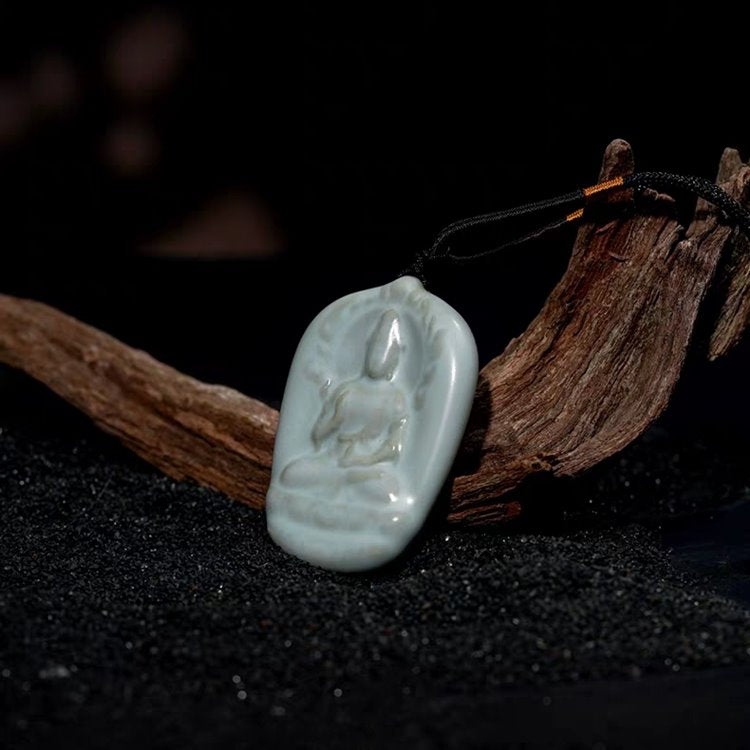 Blue and White Porcelain Buddha Pendant