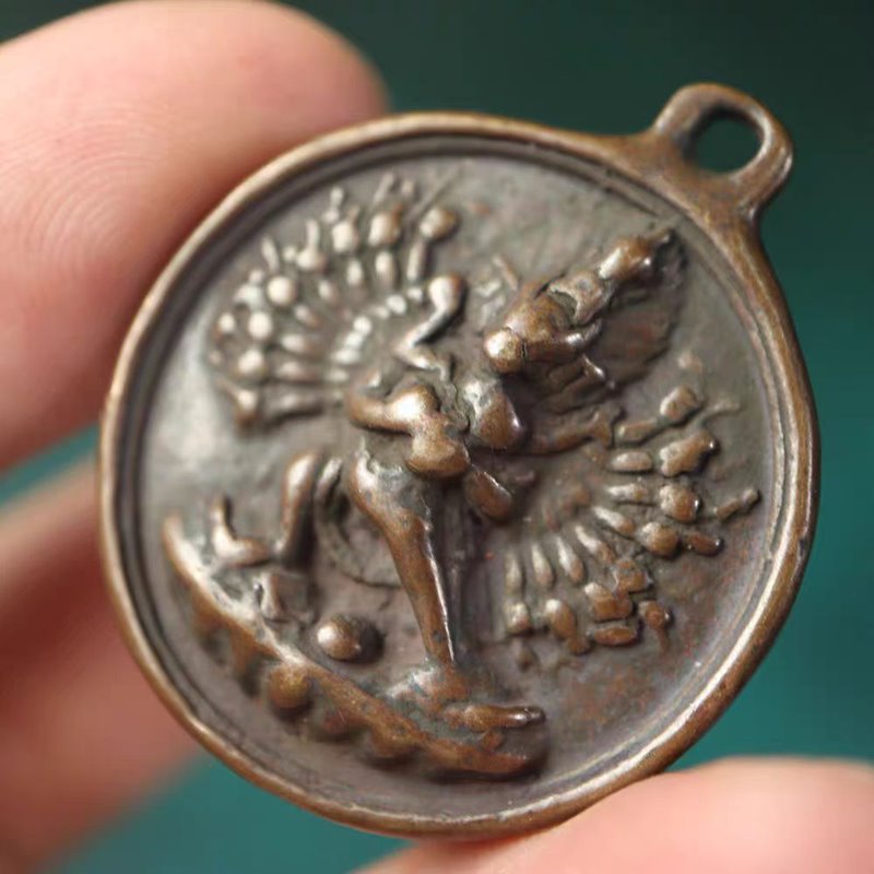Vintage Tibetan Copper Hayagriva Pendant