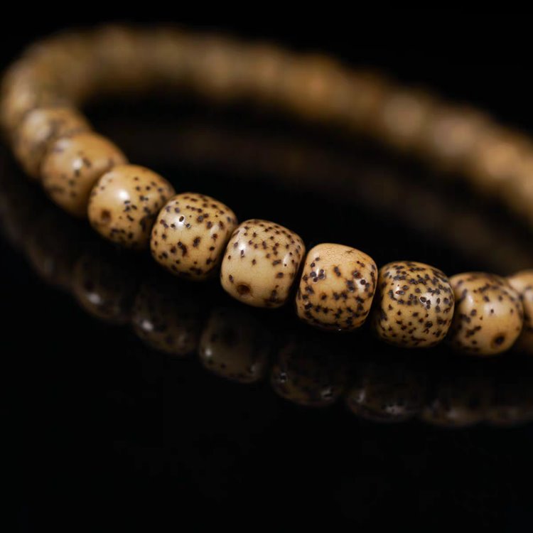 Antique Tibetan Star Moon Bodhi Lotus Mala