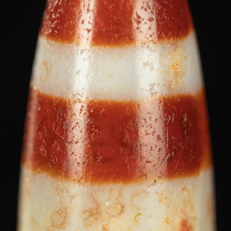 Crimson Waves Chund Dzi Bead