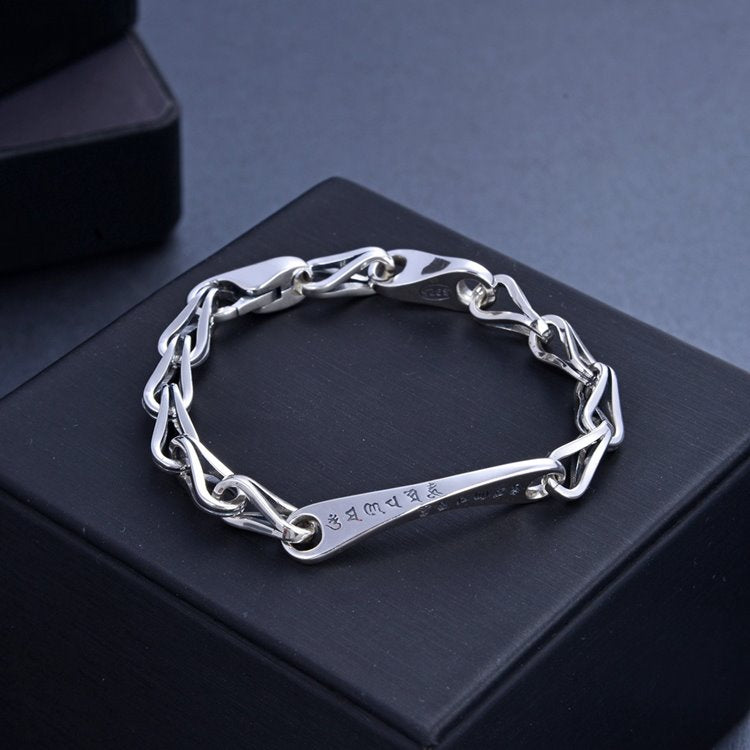 Silver Om Mani Padme Hum Bracelet