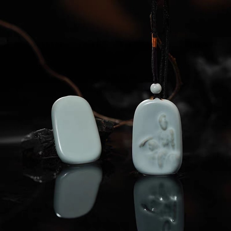 Porcelain Royal Ease Kuan Yin Pendant