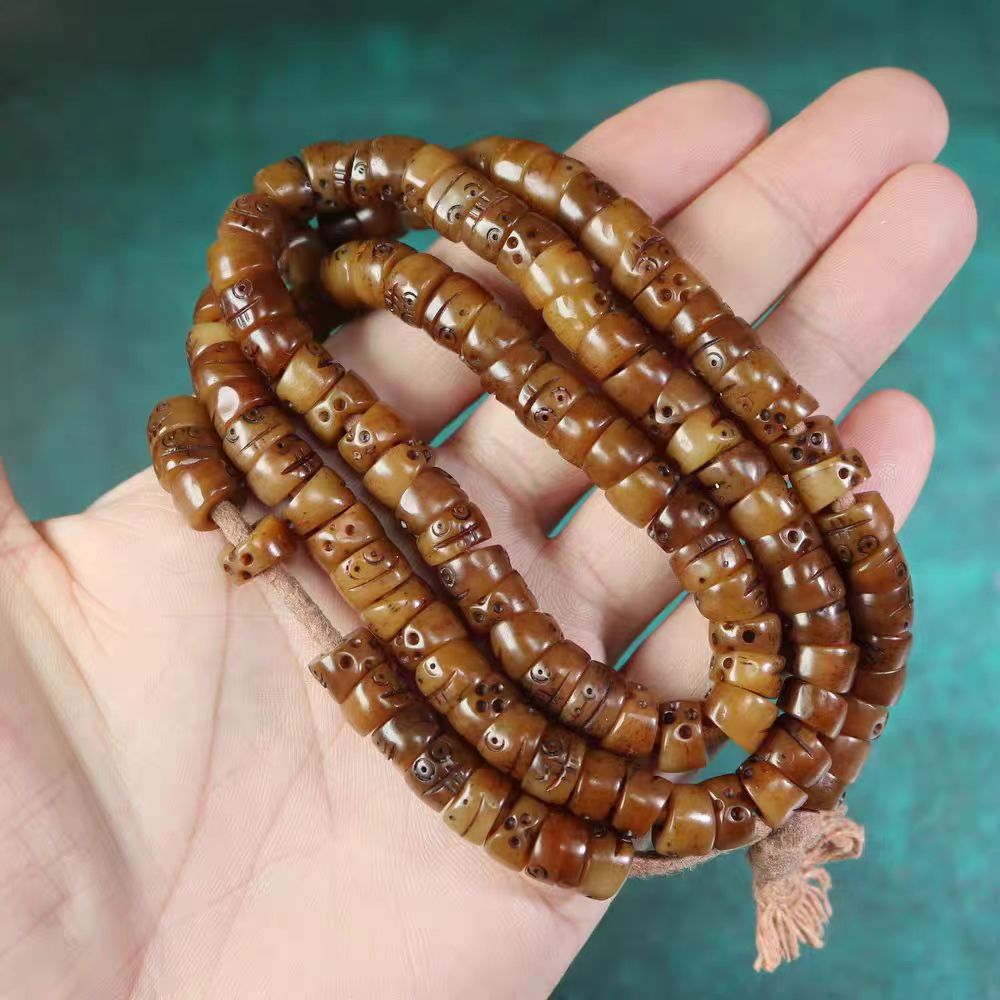 Vintage Tibetan Yak Bone Skull Beads