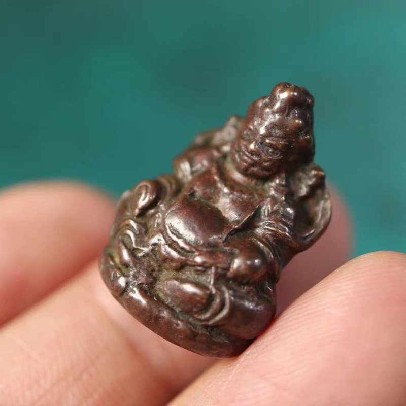 Vintage Tibetan Meteoric Iron God of Wealth Pendant