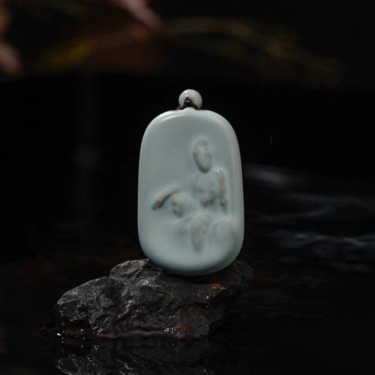 Porcelain Royal Ease Kuan Yin Pendant