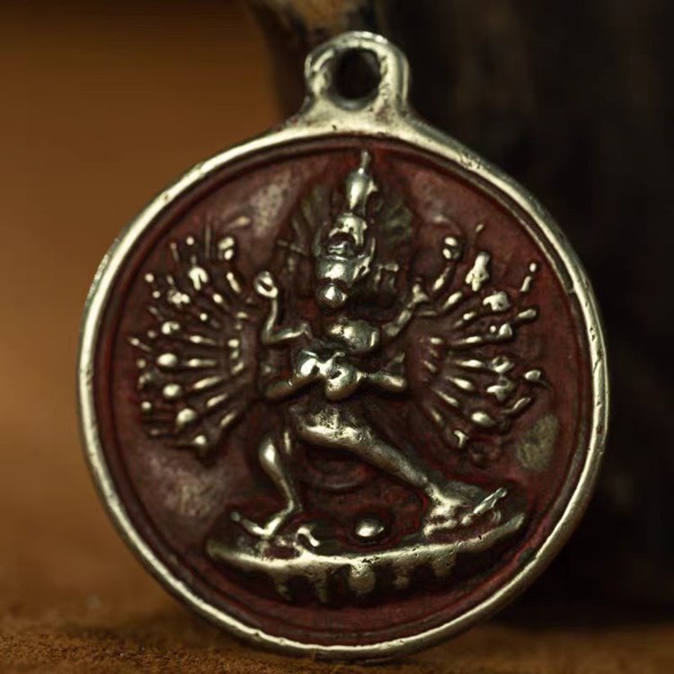 Vintage Tibetan Copper Hayagriva Pendant