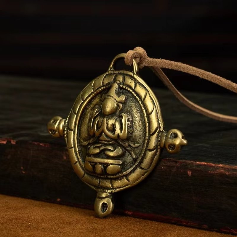 Vintage Tibetan Brass Guanyin Amulet