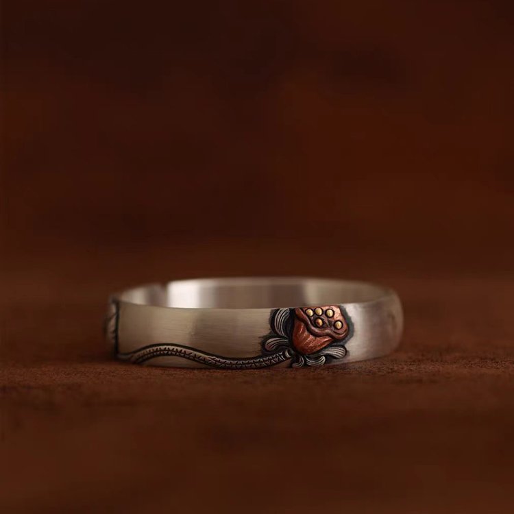 Lotus Seed Pod Cuff Bracelet