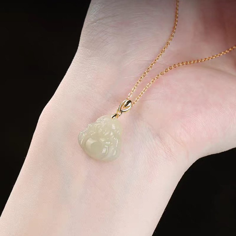 Small Light Green Jade Buddha Pendant