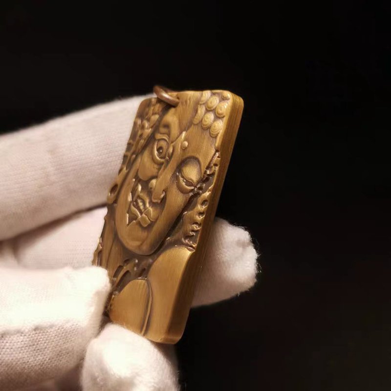 Brass Dual-Face Buddha Non-Attachment Amulet