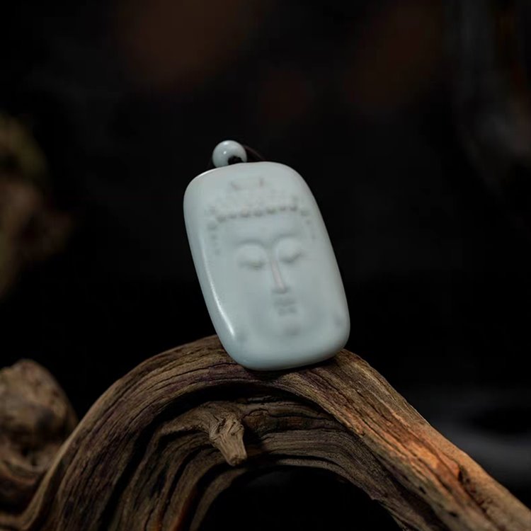 Porcelain Ceramic Buddha Portrait Pendant
