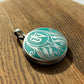 Crushed Turquoise Silver Om Lotus Nepali Necklace