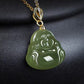 Green Jade Laughing Buddha Pendant