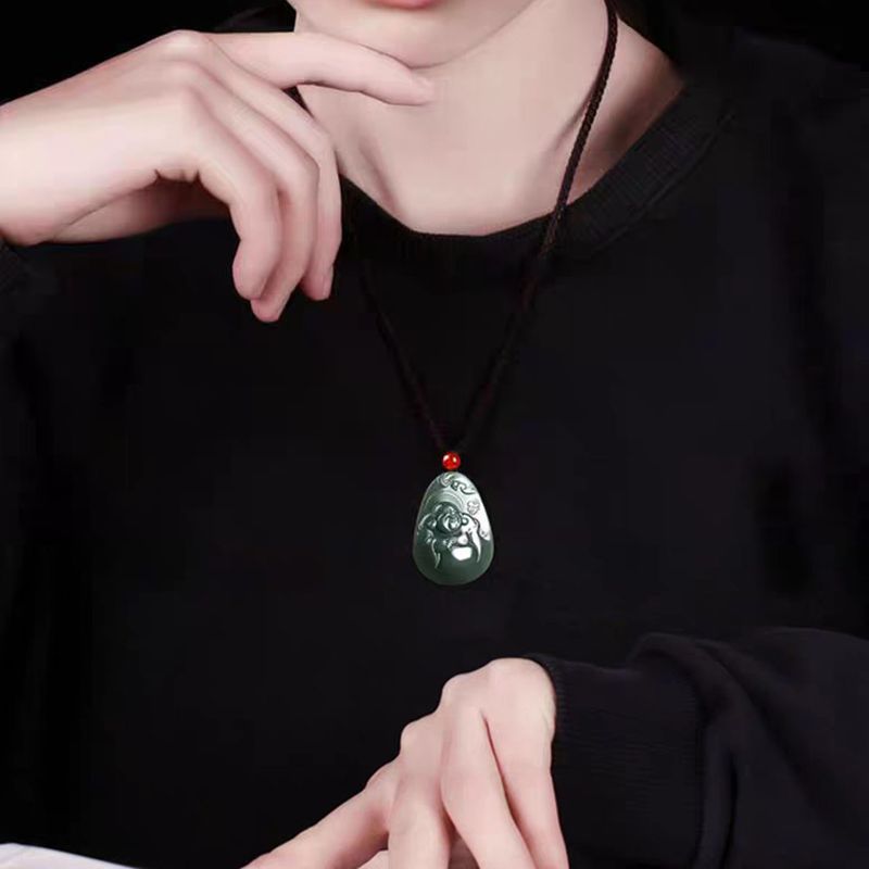 Real Jade Laughing Buddha Pendant