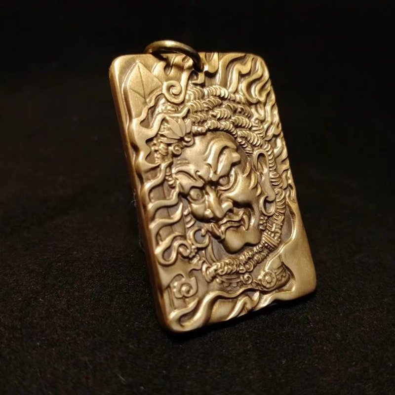 Brass Acala Wisdom King Protection Amulet