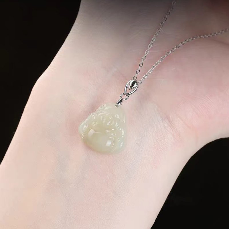 Small Light Green Jade Buddha Pendant