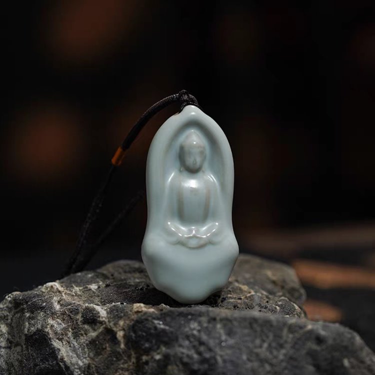 Porcelain Dhyana Mudra Buddha Pendant