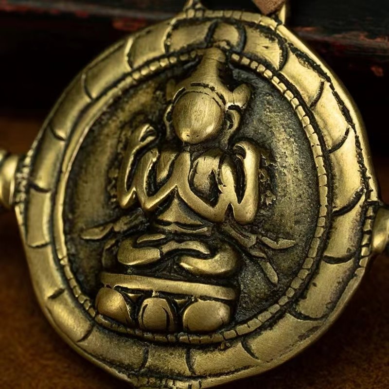 Vintage Tibetan Brass Guanyin Amulet