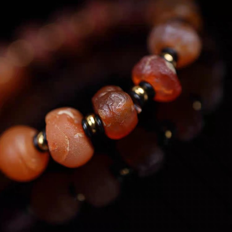Vintage Tibetan Agate Wrist Mala Prayer Beads