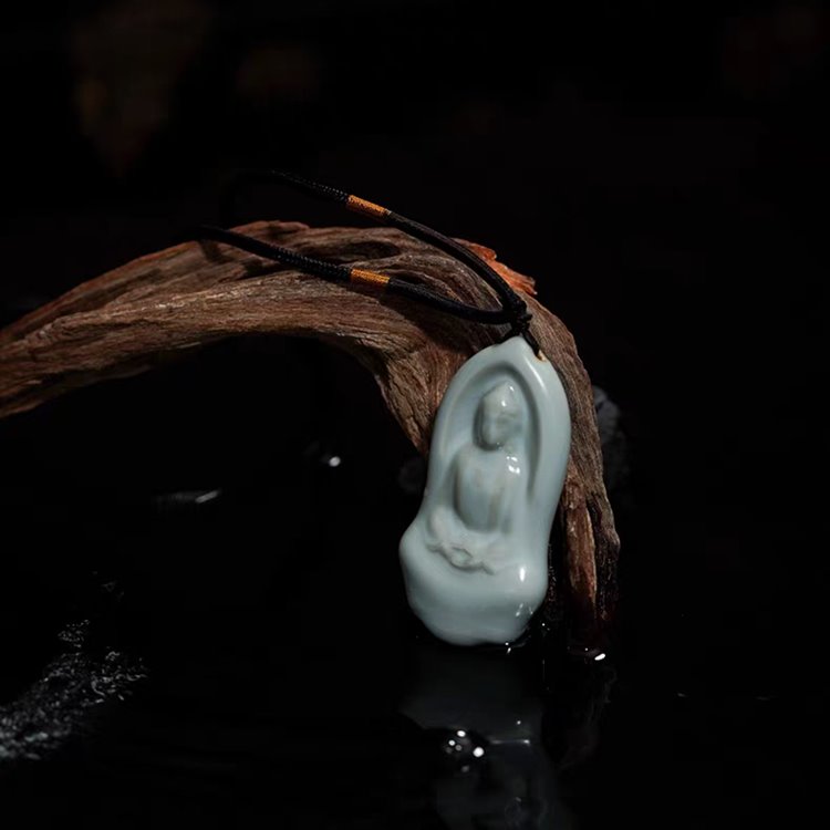 Porcelain Dhyana Mudra Buddha Pendant