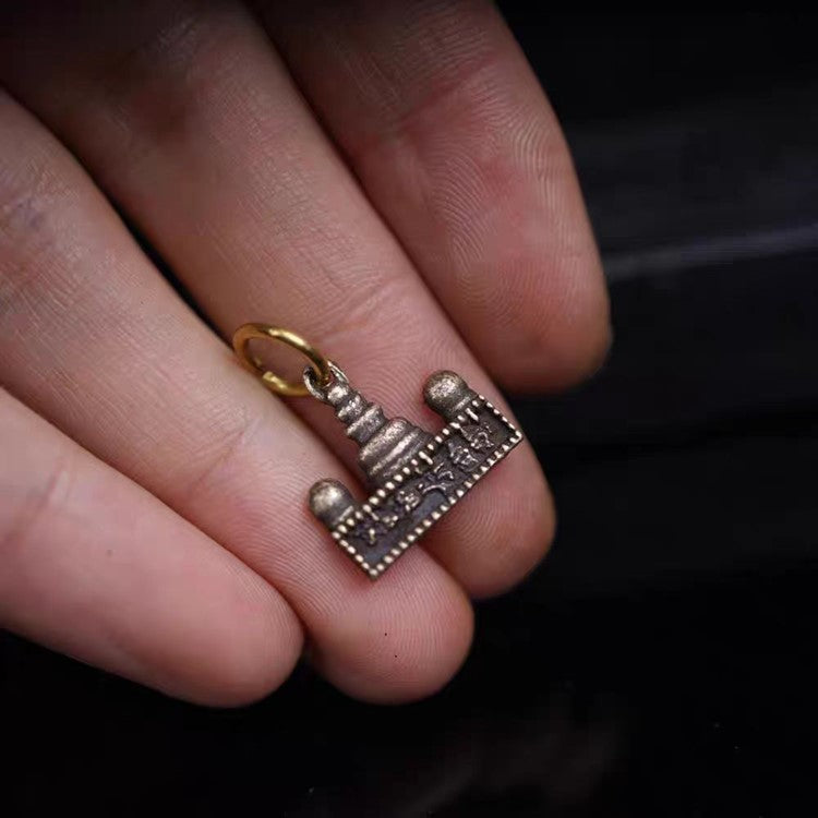 Vintage Tibetan Bronze Om Mani Padme Hum Charm