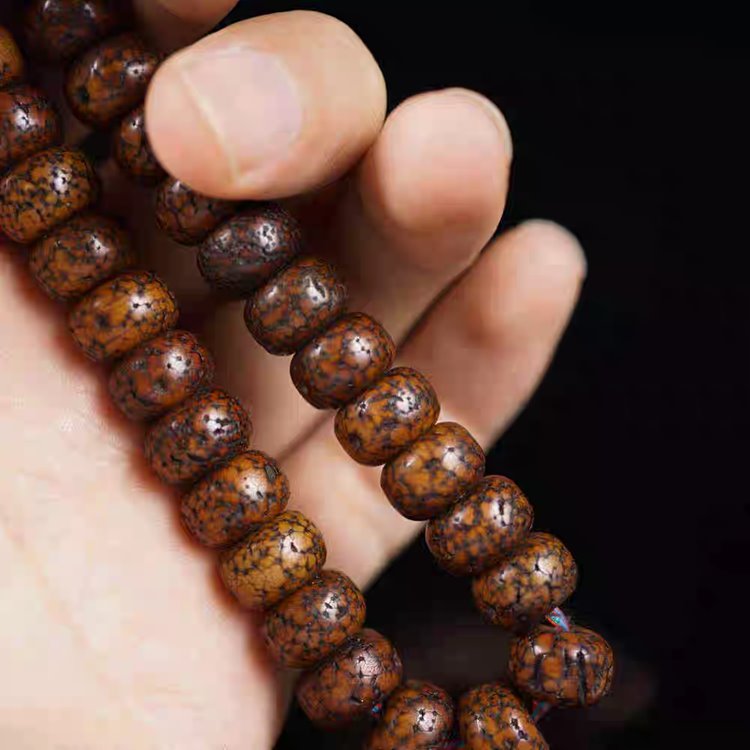 Authentic Antique Tibetan Star Moon Bodhi Seed Mala Beads