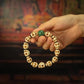 Old Tibetan Ceramic Bead Skull Wrist Mala