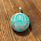 Crushed Turquoise Silver Om Lotus Nepali Necklace