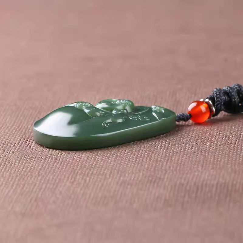 Real Jade Laughing Buddha Pendant