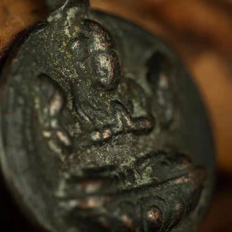 Vintage Tibetan Copper Guanyin Amulet