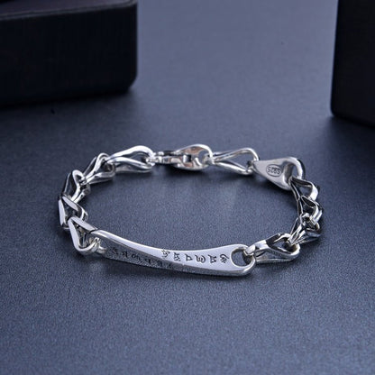 Silver Om Mani Padme Hum Bracelet
