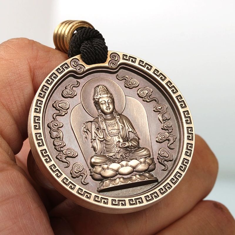 Brass Buddha Medallion Necklace
