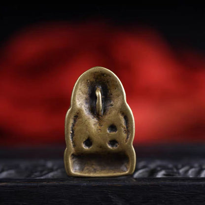 Old Tibetan Brass Quan Yin Amulet