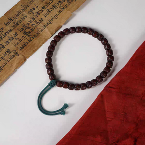 Old Tibetan Rudraksha Agate Wrist Mala