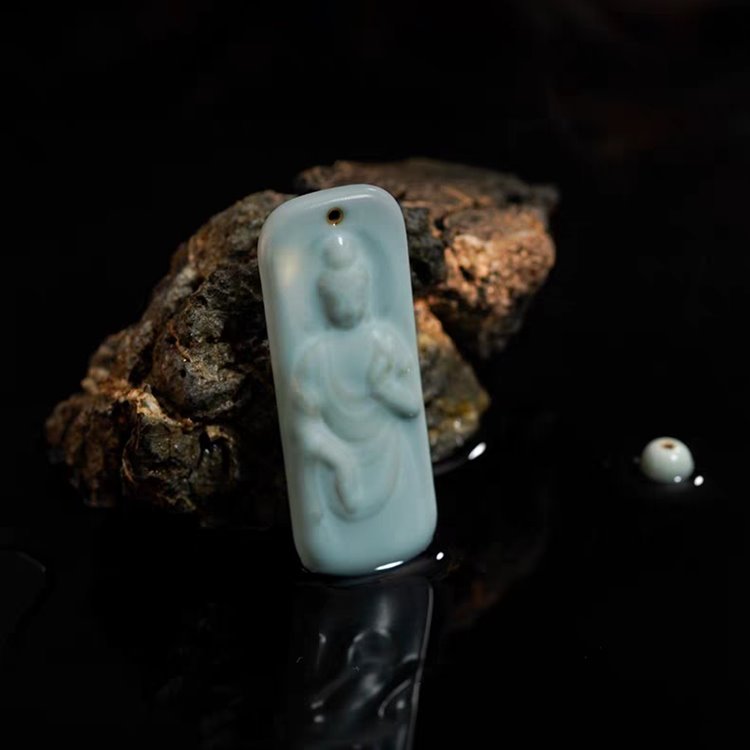 Porcelain Quan Yin Pendant