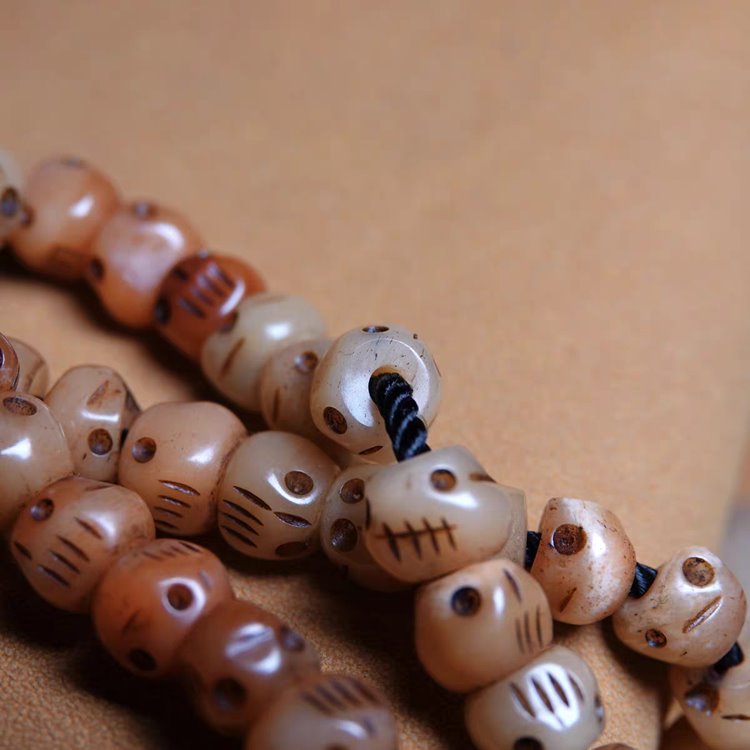 Tibetan Yak Bone Mens Mala Necklace