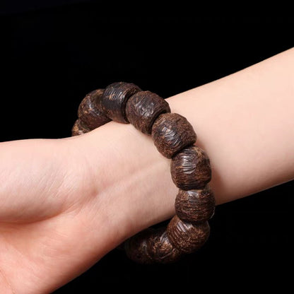 Hand Carved Agarwood Beads 12 Beads