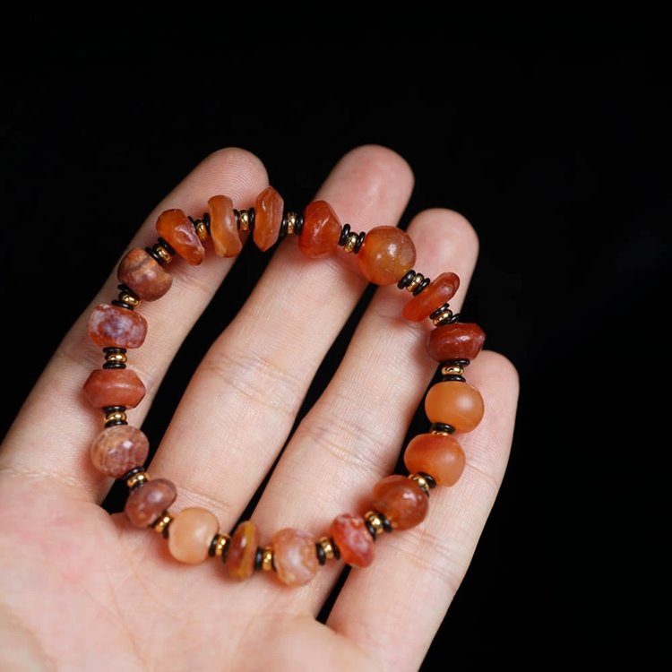 Vintage Tibetan Agate Wrist Mala Prayer Beads