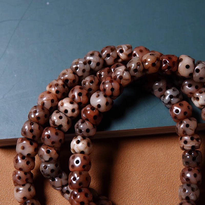 Tibetan Yak Bone Mens Mala Necklace