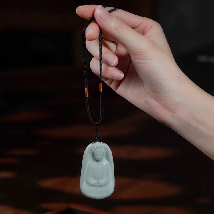 Guanyin Willow Branch Porcelain Pendant