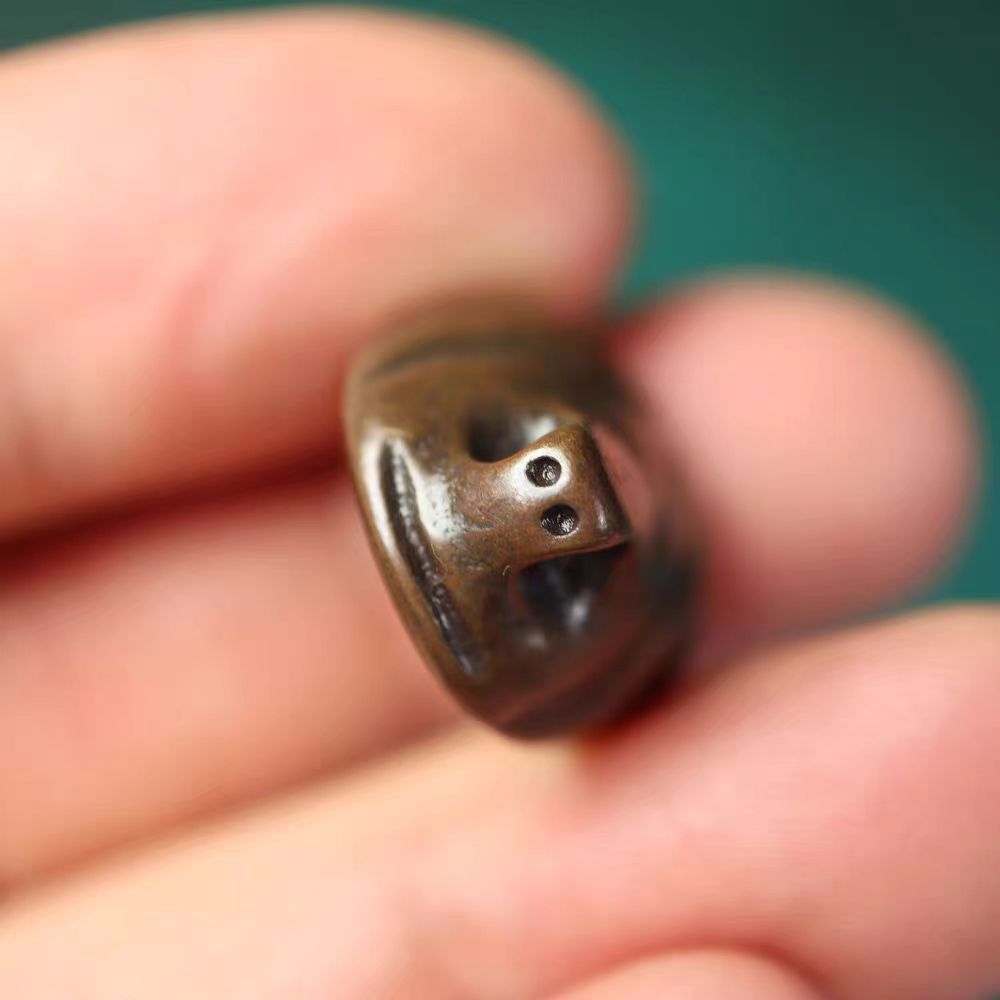 Vintage Tibetan Iron Green Tara Mantra Pendant