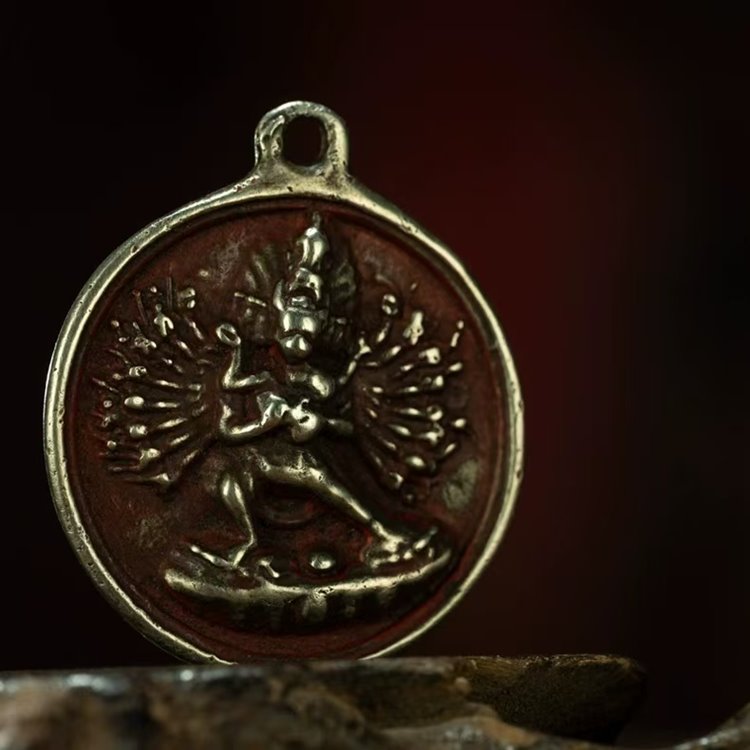 Vintage Tibetan Copper Hayagriva Pendant