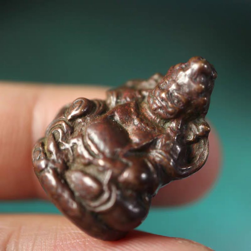 Vintage Tibetan Meteoric Iron God of Wealth Pendant
