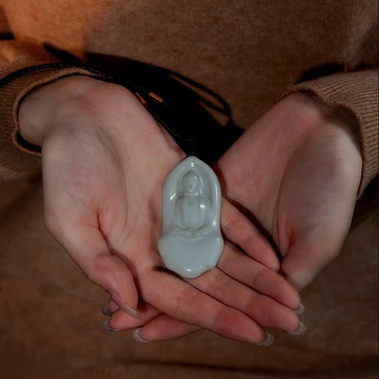 Porcelain Dhyana Mudra Buddha Pendant