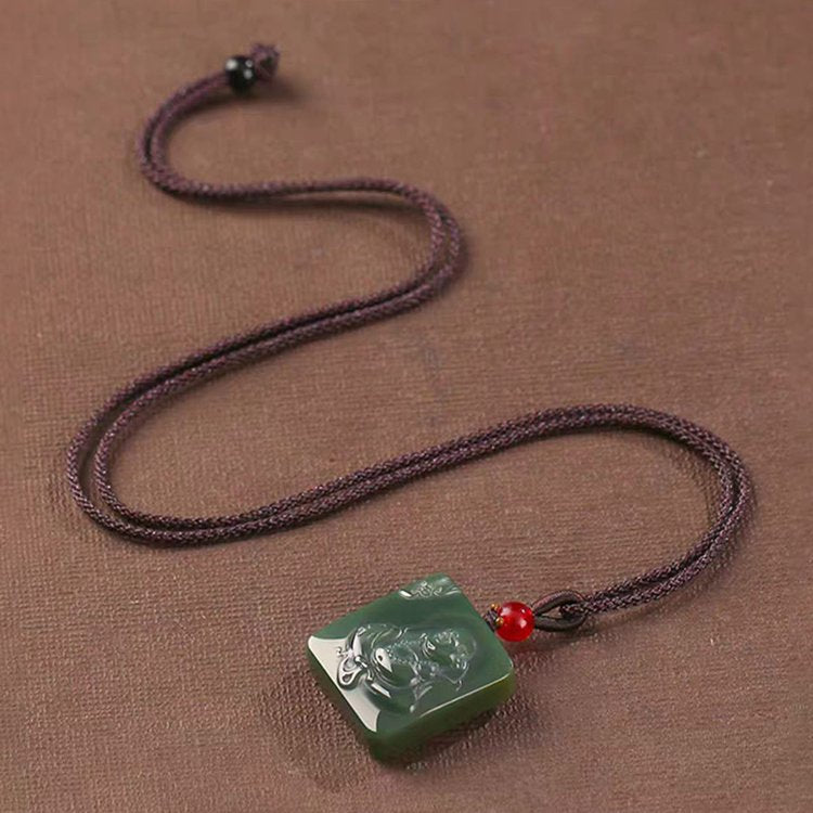 Laughing Buddha Jade Pendant