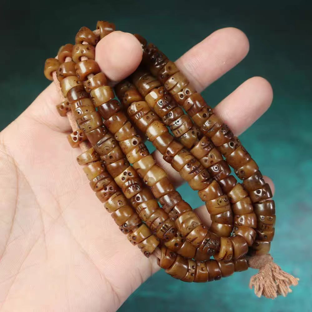 Vintage Tibetan Yak Bone Skull Beads