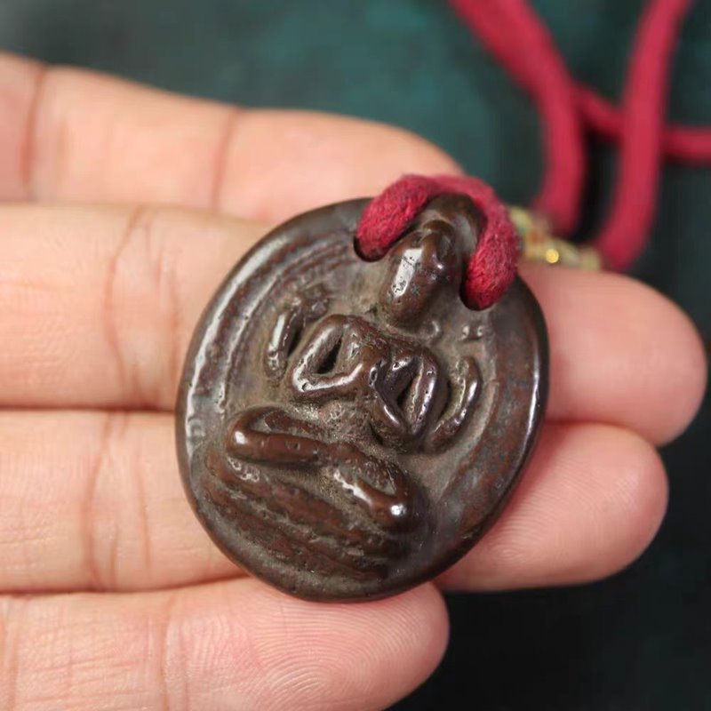 Vintage Tibetan Meteoric Iron Guan Yin Pendant